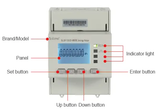 Display sample of DJSF1352-RN DC Multi-function&nbsp;Energy Meter