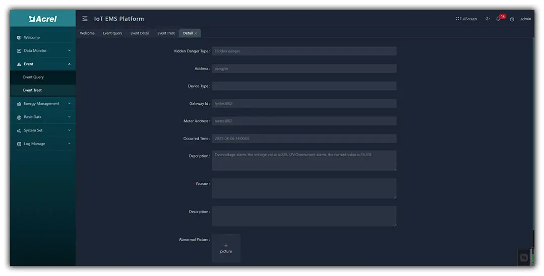 IoT WEB Alarm Treatment