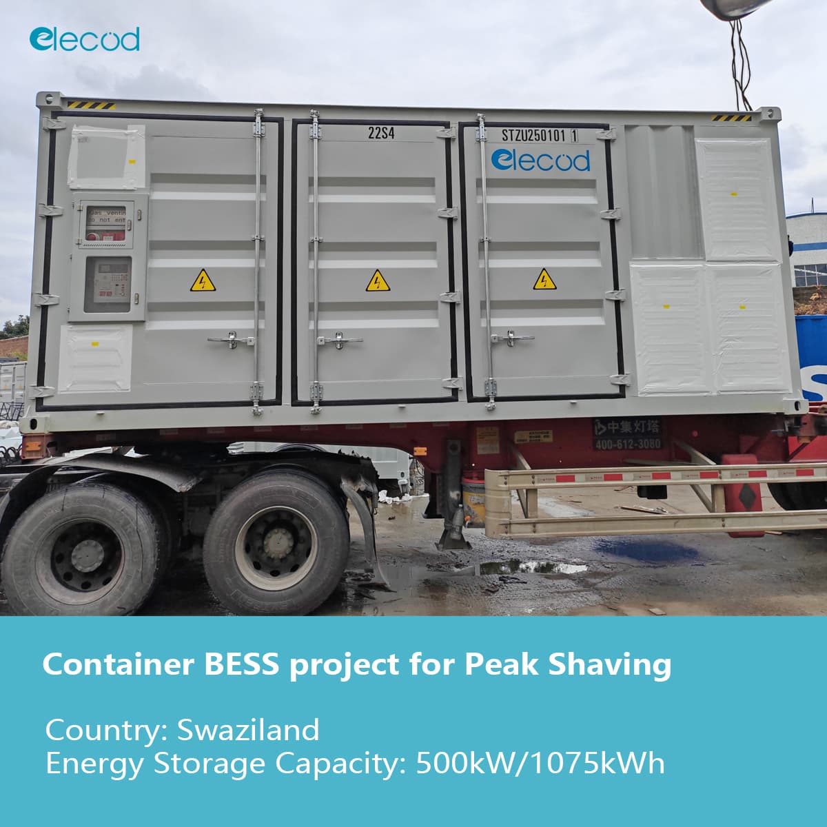 Sistema de almacenamiento de energía de contenedores de 500Kw1075Kwh enviado a Swaziland.jpg